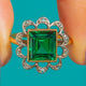 Edwardian 18ct Gold Green Tourmaline Rose-Cut Diamond Ring