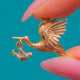 9ct Gold Stork New Baby Charm