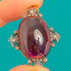 Victorian 18ct Gold Garnet Cabochon Rose-Cut Diamond Pendant, 38.00ct