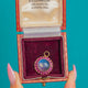 Antique 9ct Gold Moonstone Ruby Halo Pendant, 4.00ct Moonstone