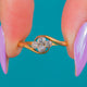 18ct Gold Art Deco "Clover" Bypass Diamond Ring, 0.24ct