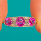 Art Deco 18ct Gold Pink Sapphire Diamond Seven Stone Ring