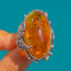 Impressive Art Nouveau "Grape Vine" Baltic Amber Ring